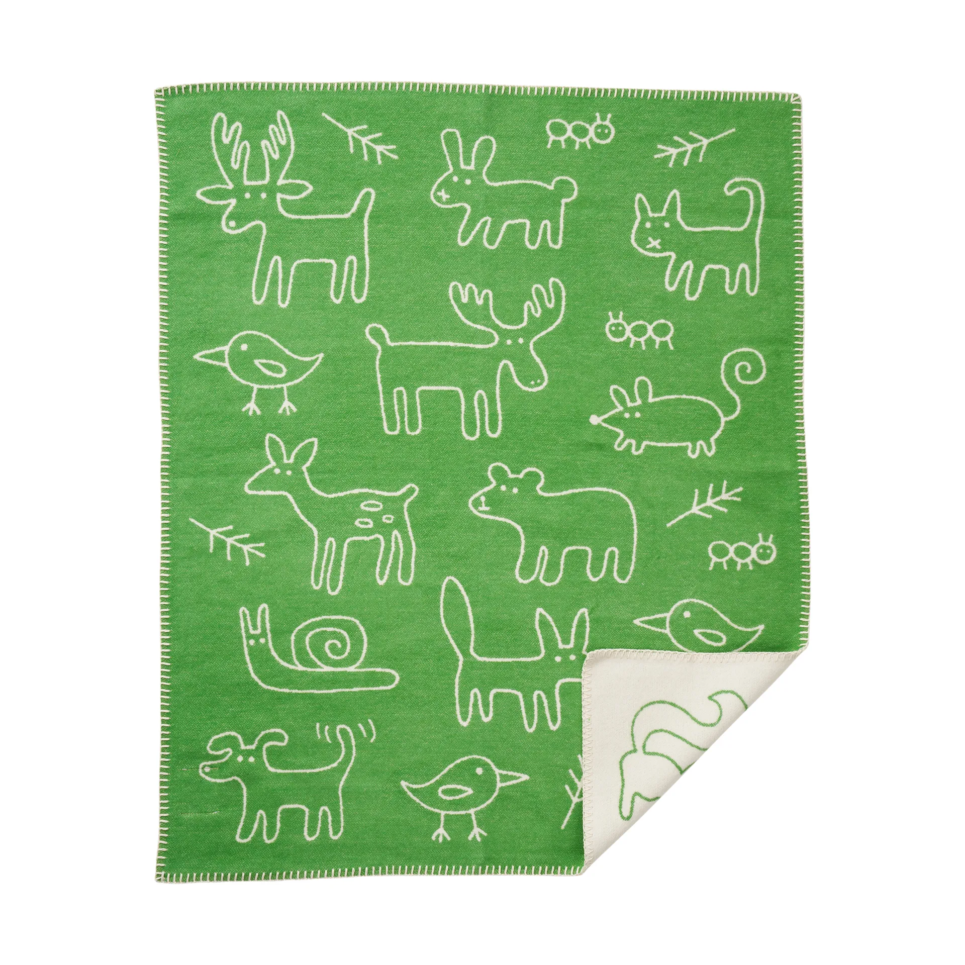 In the woods baby 毯子 70x90 cm, Green Klippan Yllefabrik