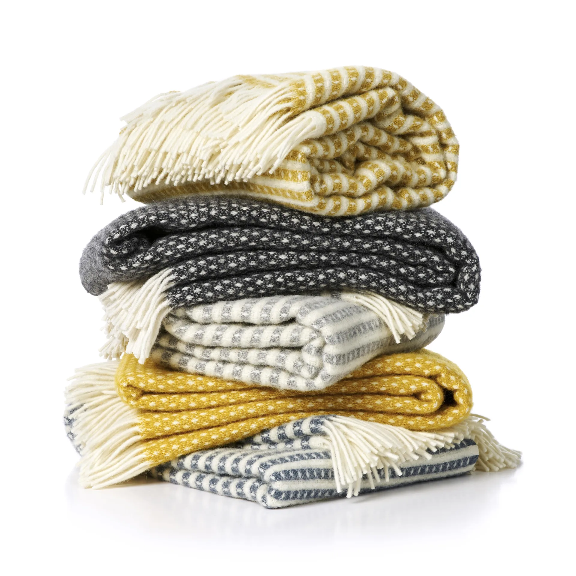 Knut wool plaid, dark 灰色 Klippan Yllefabrik