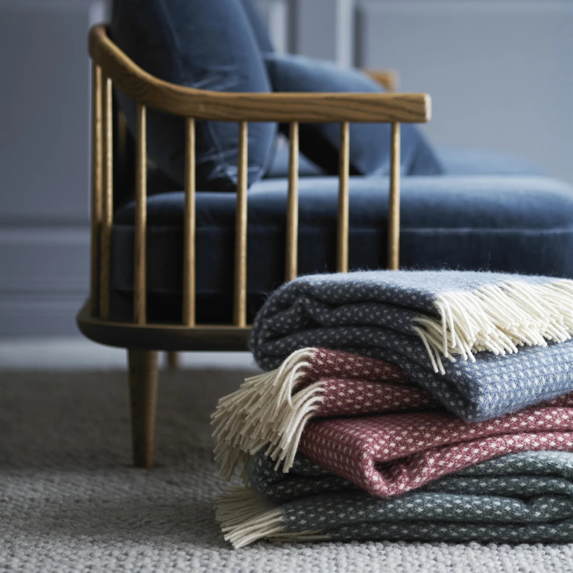 Knut wool plaid, 绿色 Klippan Yllefabrik