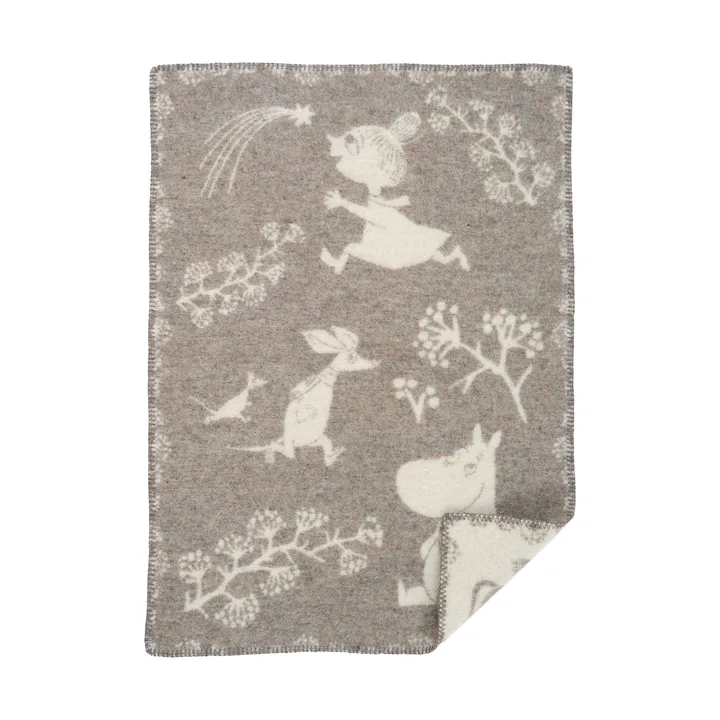 Moomin Winterland 婴儿毛毯 65x90cm - 灰色 - Klippan Yllefabrik