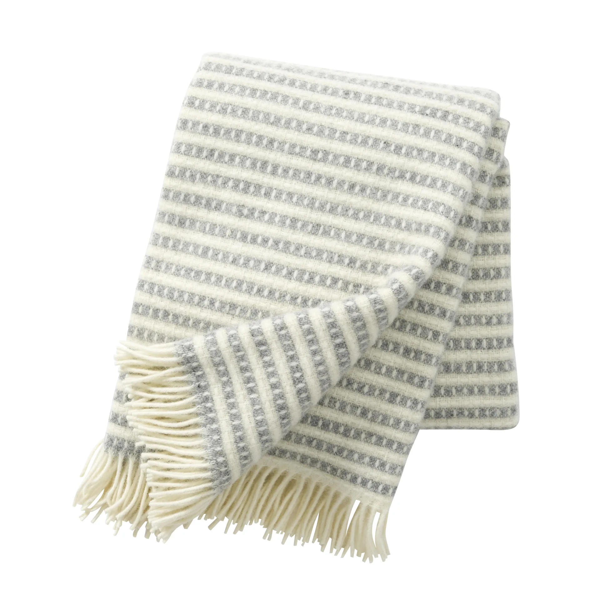 Olle wool plaid, light 灰色 Klippan Yllefabrik