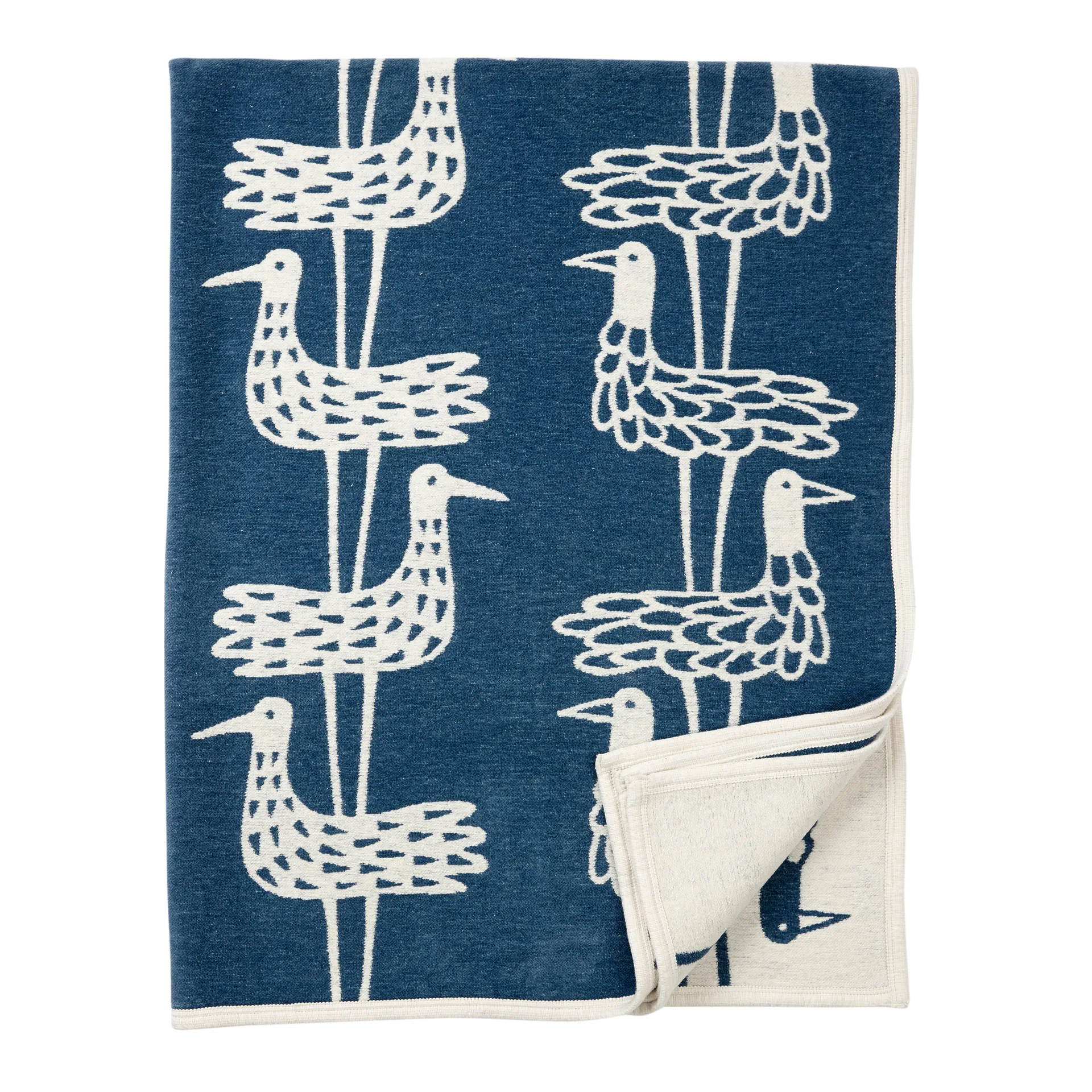 Shore birds chenille 毯子, 蓝色 Klippan Yllefabrik