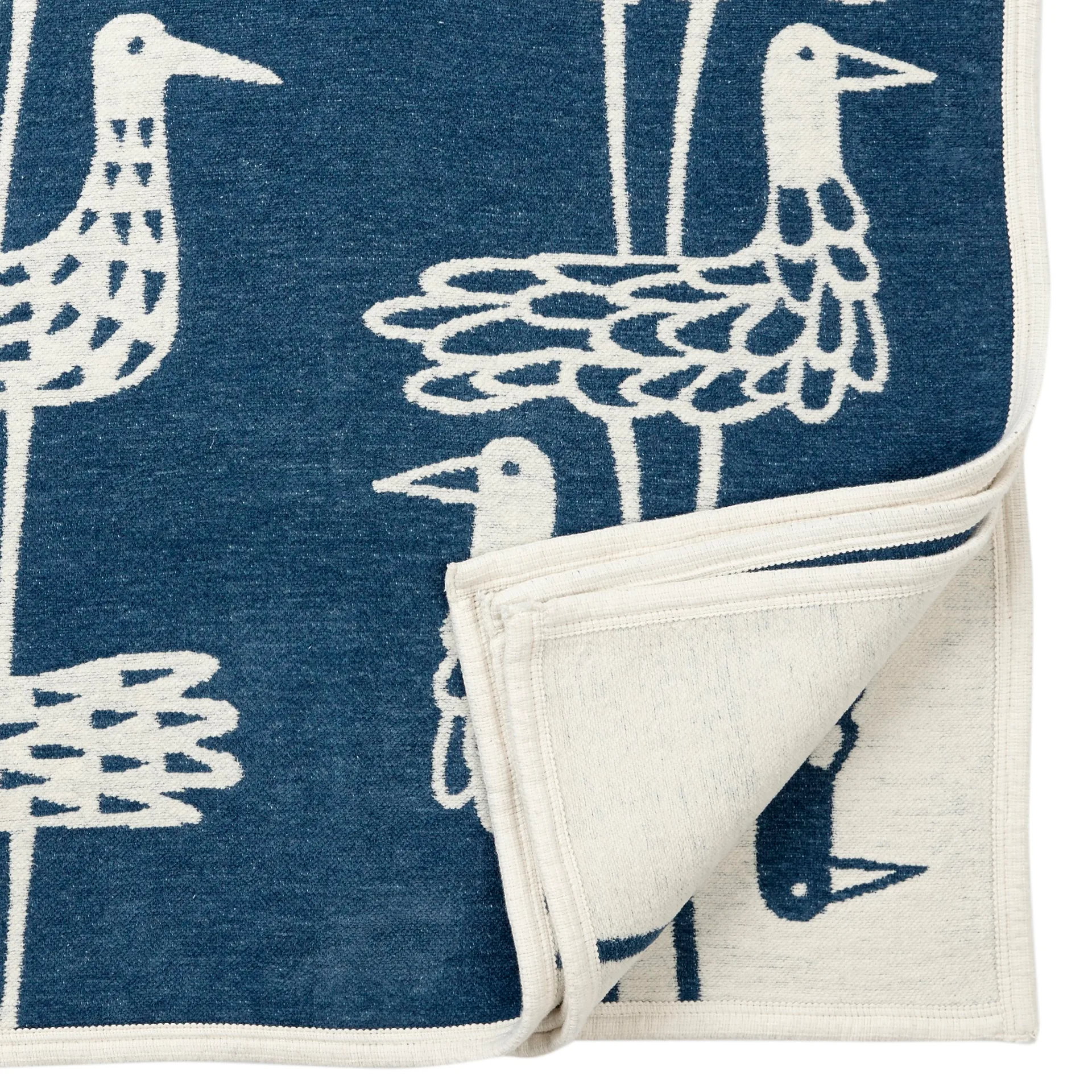 Shore birds chenille 毯子, 蓝色 Klippan Yllefabrik