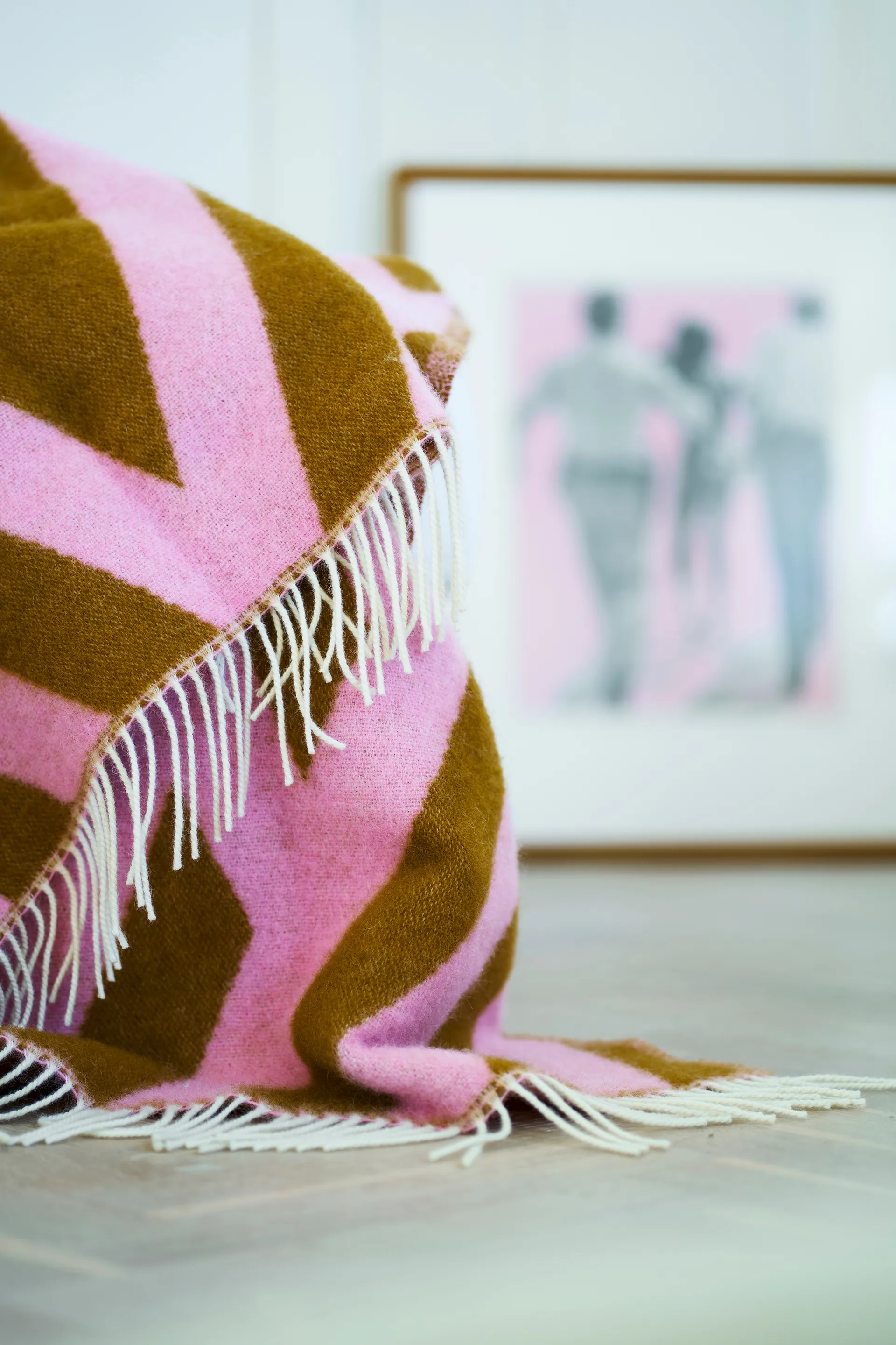 Tangent 羊毛 毯子 130x200 cm, 粉色-carmel Klippan Yllefabrik