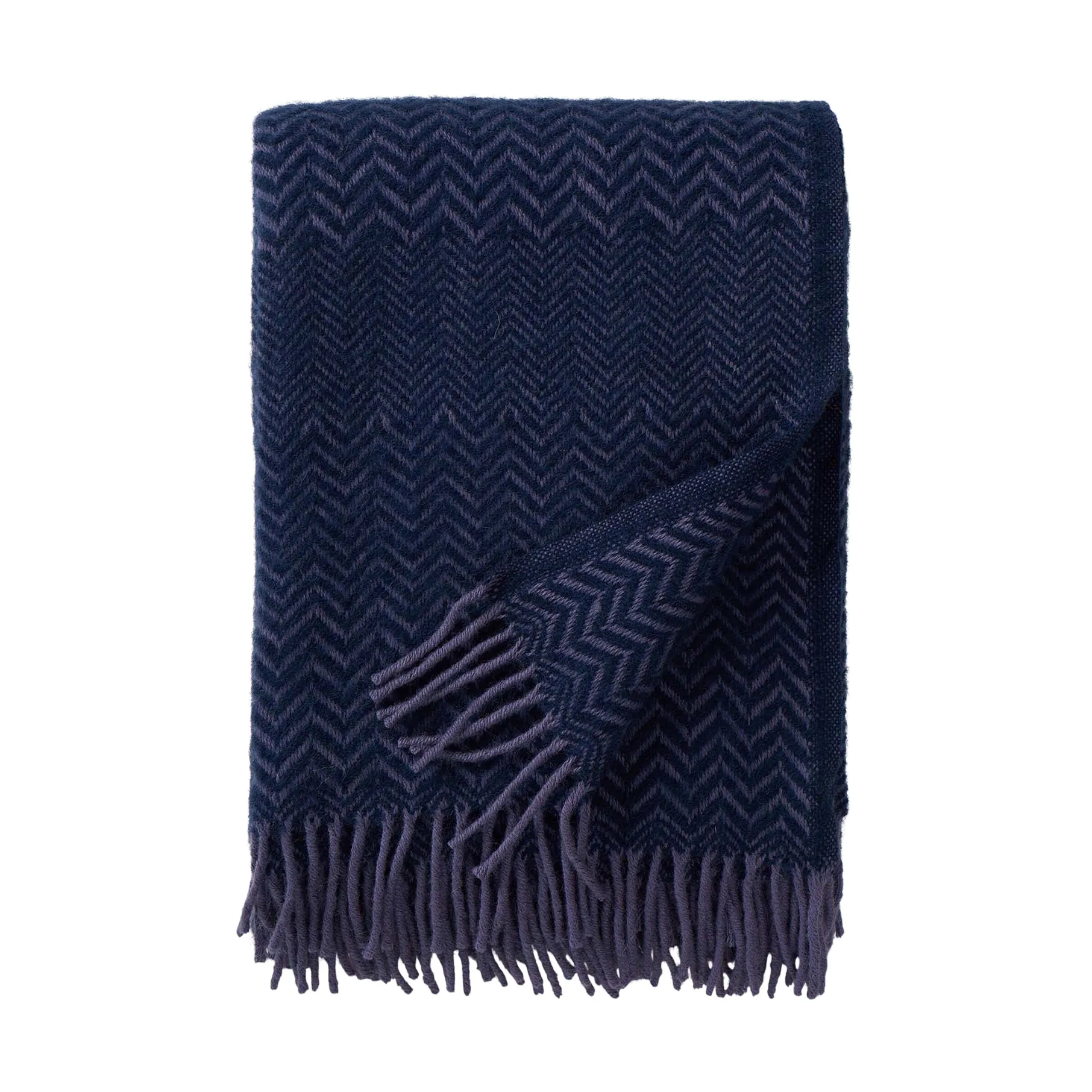 Zigzag 羊毛 毯子 130x200 cm, Heather Klippan Yllefabrik