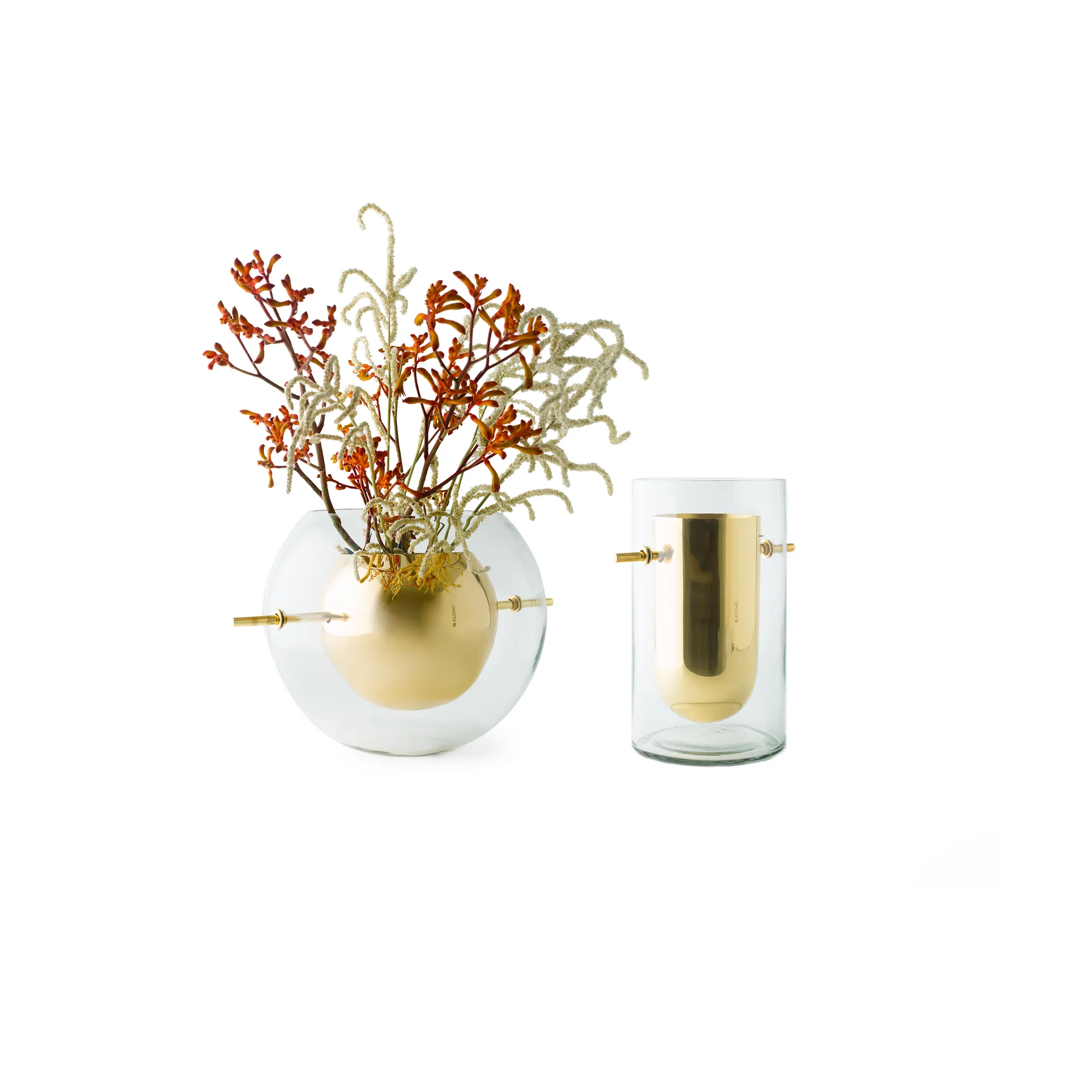 Alba round 花瓶, 黄铜 KLONG