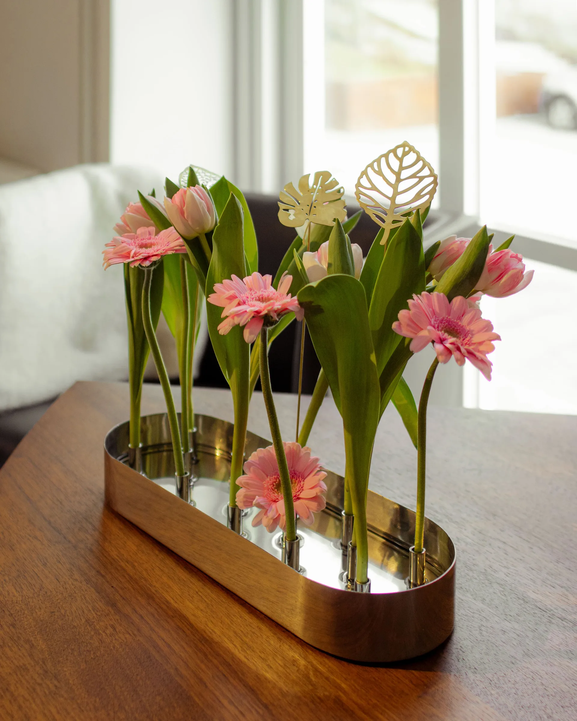 Brass leaves 装饰 两件套装, Wood KLONG