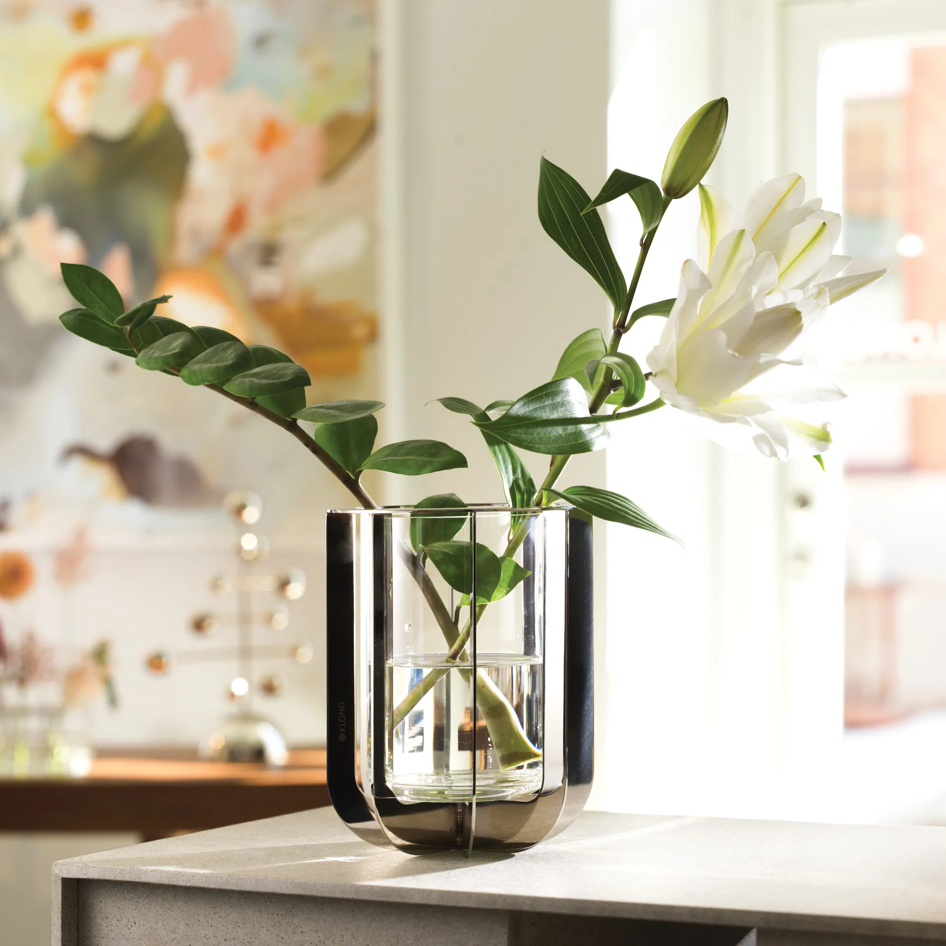 Jazz爵士系列 花瓶 20cm , 银色 KLONG