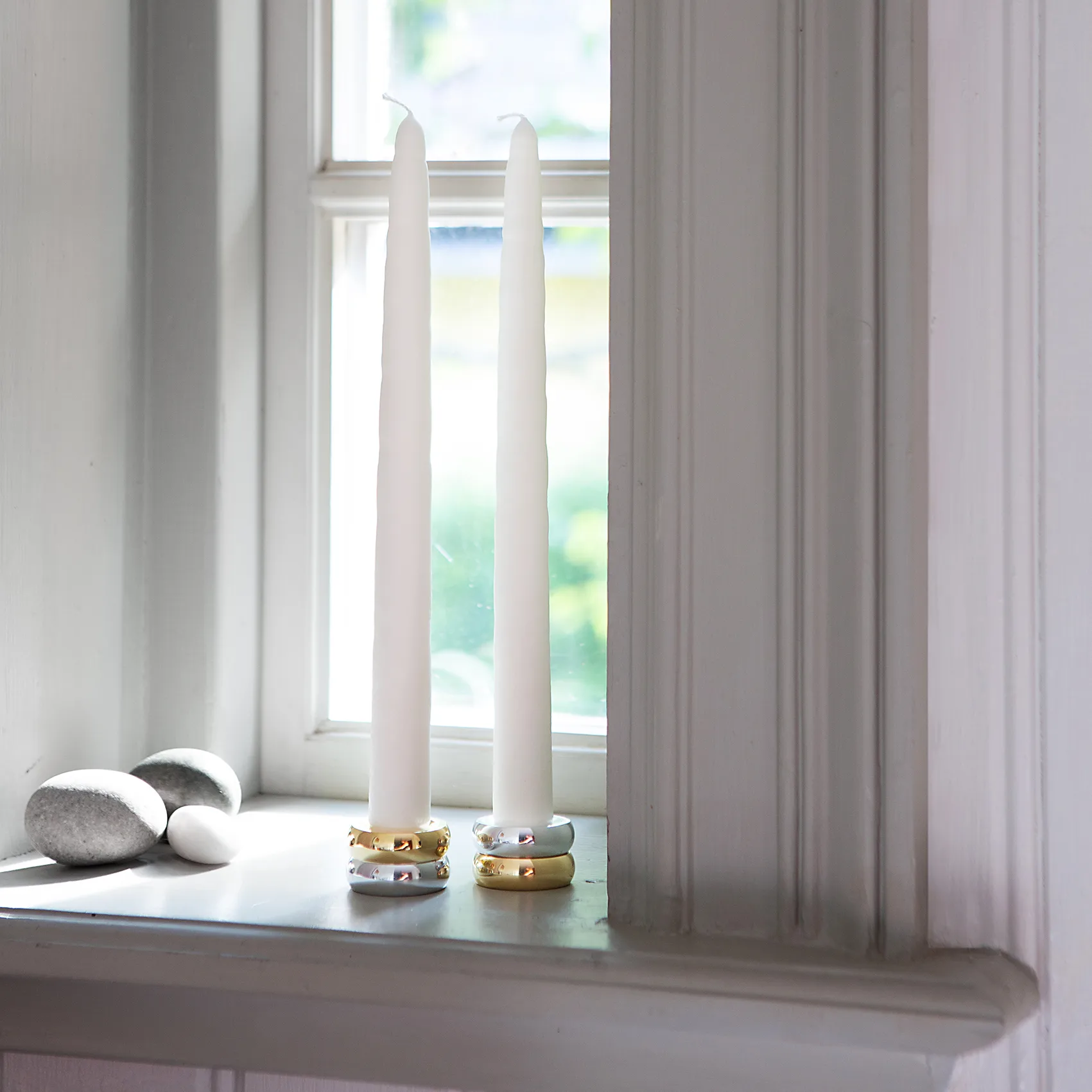 Marriage Duo 烛台 2 pieces, brass-银色 KLONG