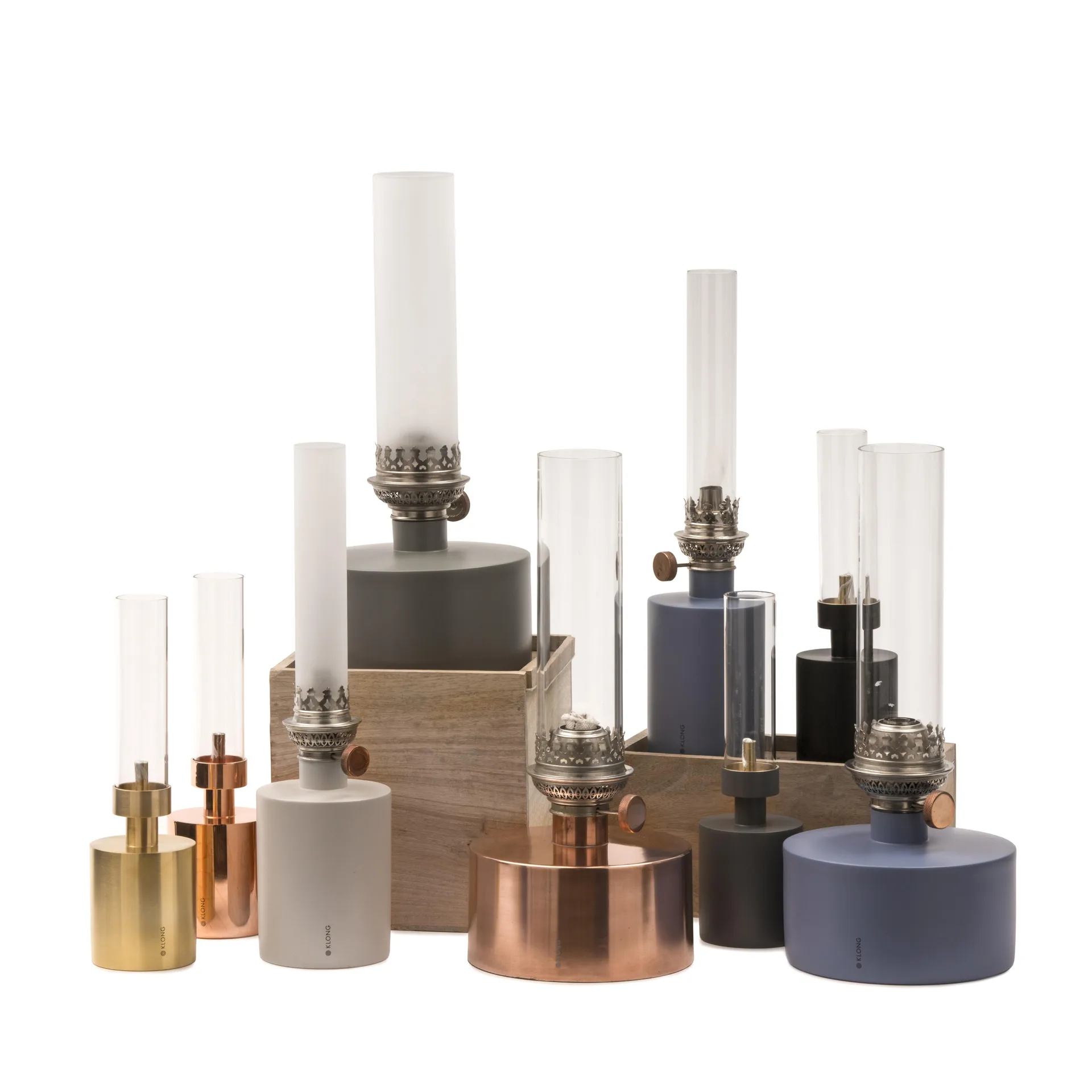 Patina oil 灯, small, 蓝色 KLONG