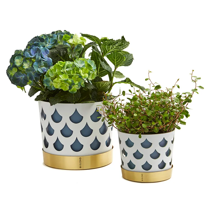 Trio 水滴形中号花盆 直径18cm, 白色 KLONG