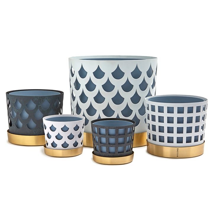Trio 花盆  drop large, 白色 KLONG