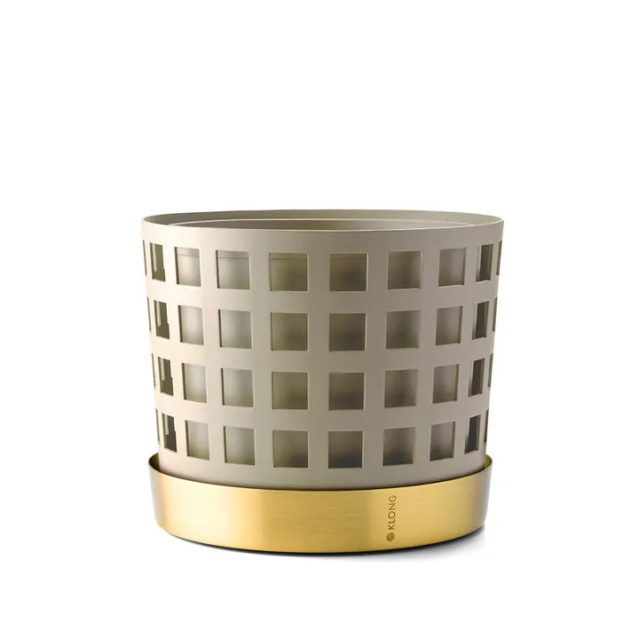 Trio Pot 方形花盆 - 米色_中号_Ø18cm - KLONG