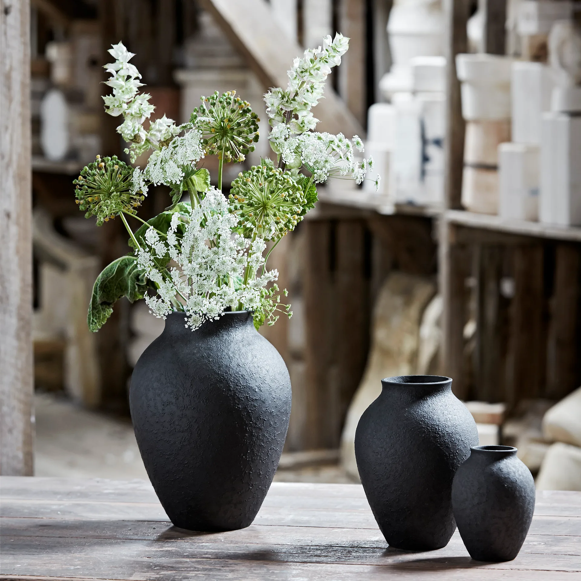 Knabstrup 花瓶 12.5cm, Svart Knabstrup Keramik