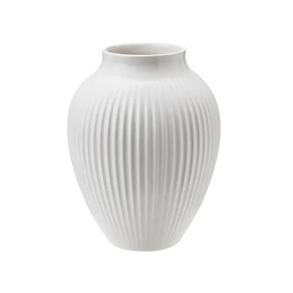Knabstrup 罗纹花瓶 12.5cm - 白色 - Knabstrup Keramik