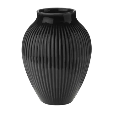 Knabstrup 罗纹花瓶 12.5cm - 黑色 - Knabstrup Keramik