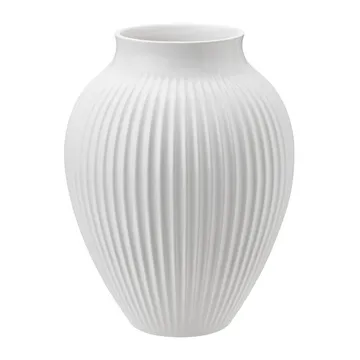 Knabstrup 罗纹花瓶20cm - 白色 - Knabstrup Keramik