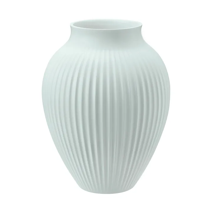 Knabstrup 罗纹花瓶20cm - 冰蓝色 - Knabstrup Keramik