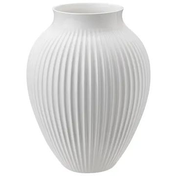 Knabstrup 罗纹花瓶27cm - 白色 - Knabstrup Keramik