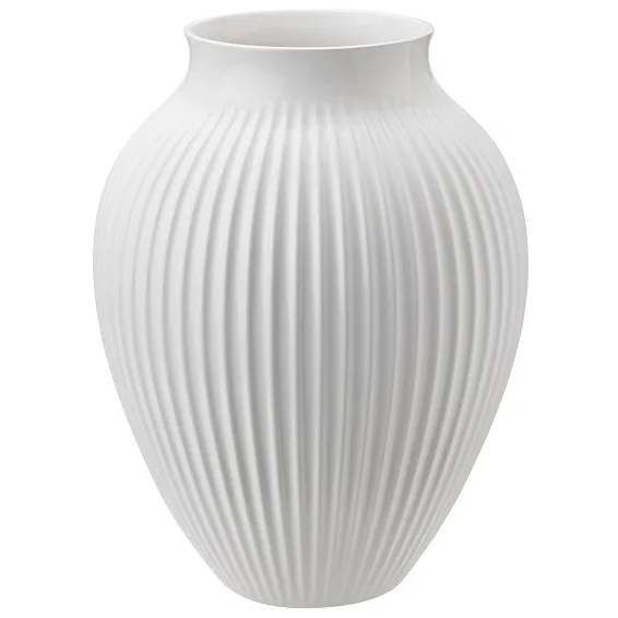 Knabstrup 罗纹花瓶27cm - 白色 - Knabstrup Keramik