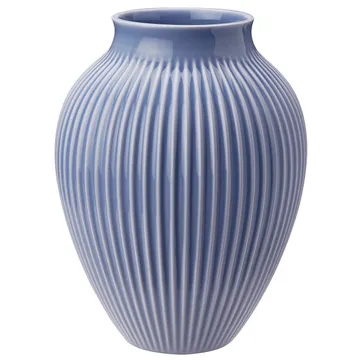 Knabstrup 罗纹花瓶27cm - 薰衣草蓝 - Knabstrup Keramik