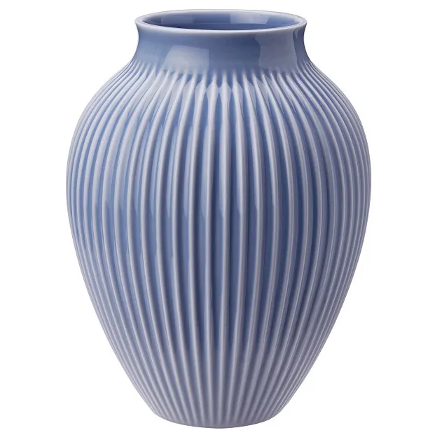 Knabstrup 罗纹花瓶27cm - 薰衣草蓝 - Knabstrup Keramik