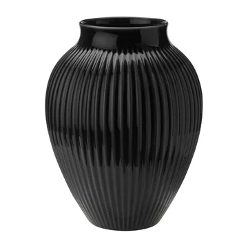 Knabstrup 罗纹花瓶27cm - 黑色 - Knabstrup Keramik