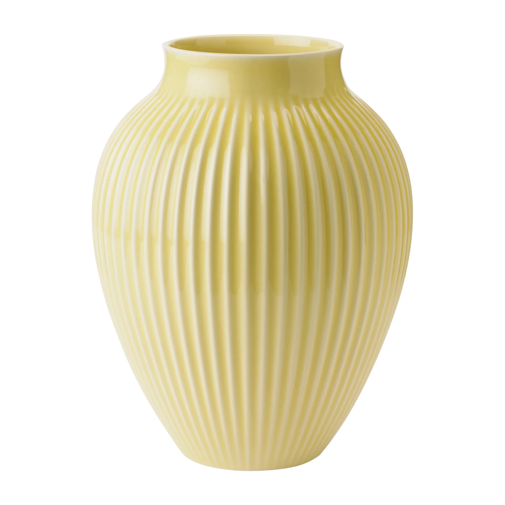 Knabstrup 罗纹花瓶27cm, 黄色 Knabstrup Keramik