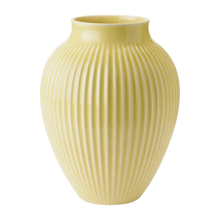 Knabstrup 罗纹花瓶27cm - 黄色 - Knabstrup Keramik