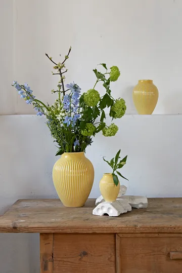 Knabstrup 罗纹花瓶27cm - 黄色 - Knabstrup Keramik