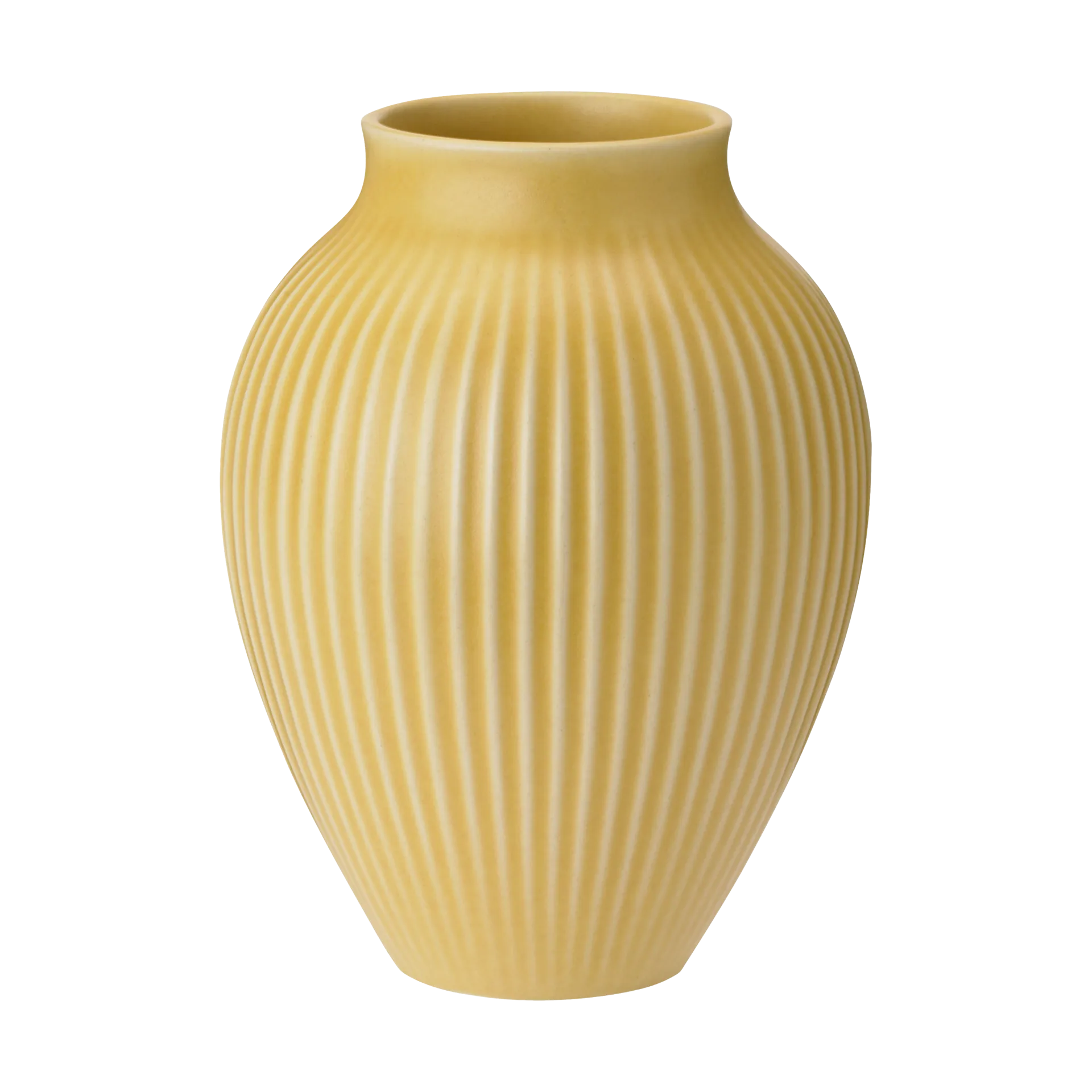Knabstrup 罗纹花瓶27cm, 黄色 Knabstrup Keramik