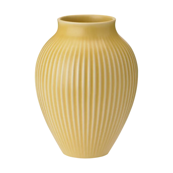 Knabstrup 罗纹花瓶27cm - 黄色 - Knabstrup Keramik
