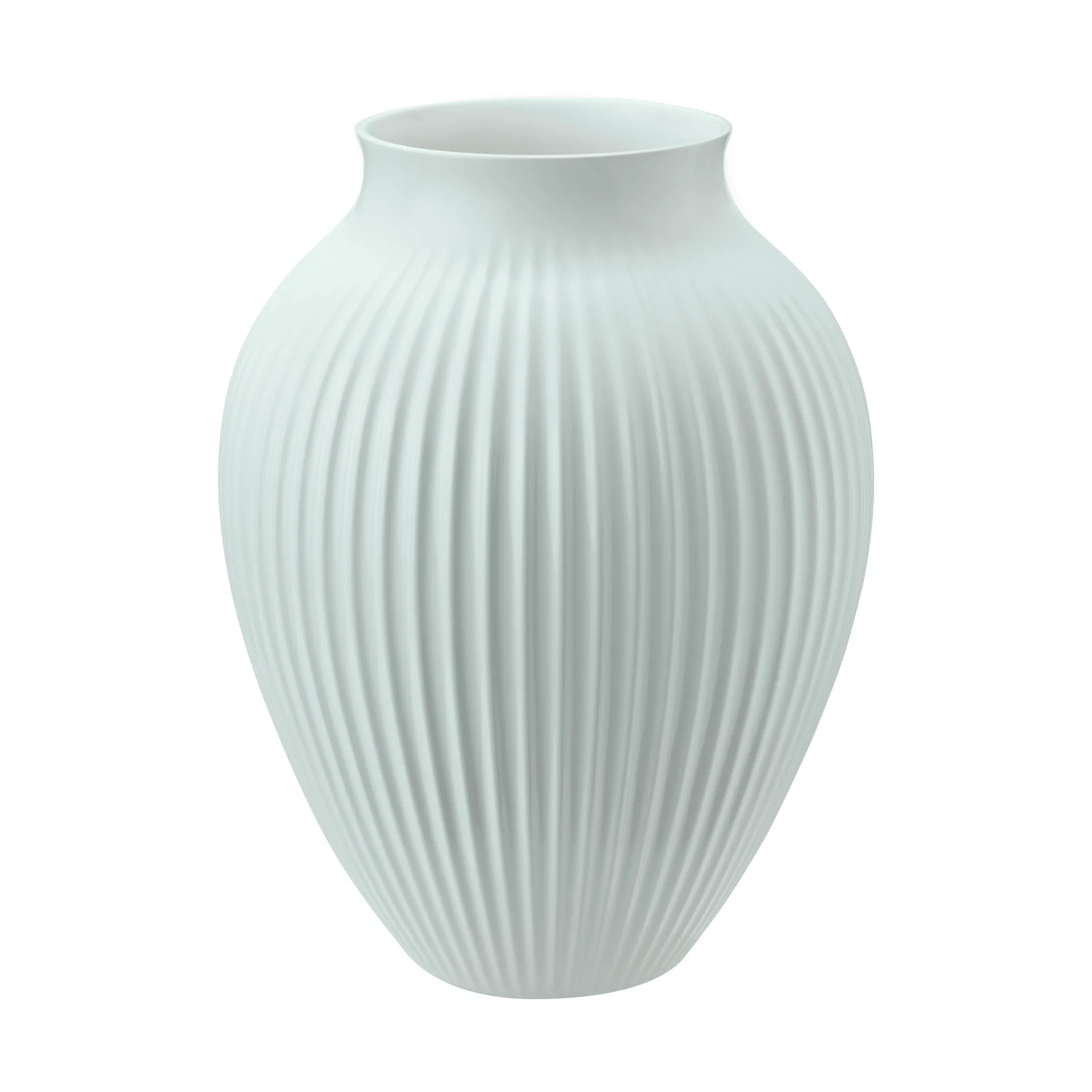 Knabstrup 罗纹花瓶27cm, 冰蓝色 Knabstrup Keramik
