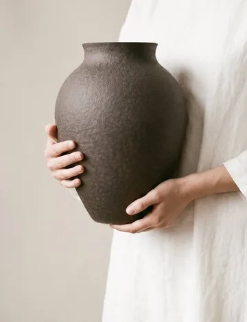 Knabstrup 花瓶 27cm - 树皮 - Knabstrup Keramik