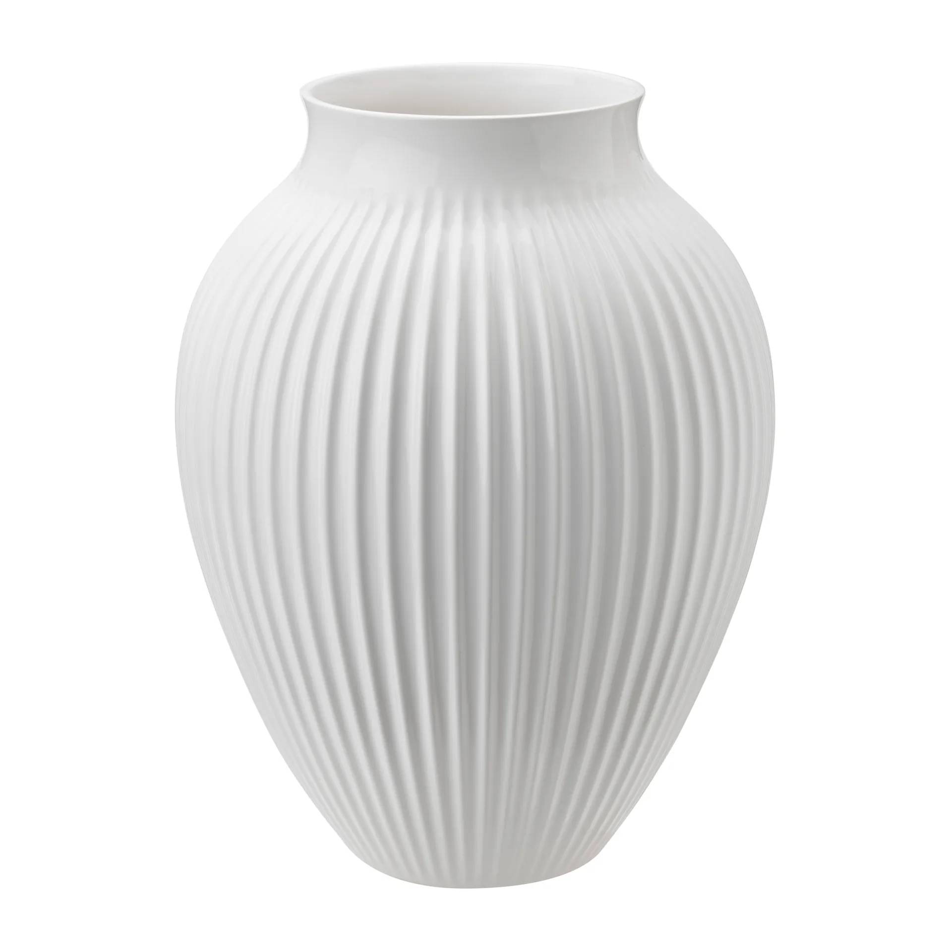 Knabstrup 凹槽花瓶35cm, 白色 Knabstrup Keramik
