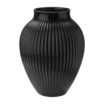 Knabstrup 凹槽花瓶35cm - 黑色 - Knabstrup Keramik