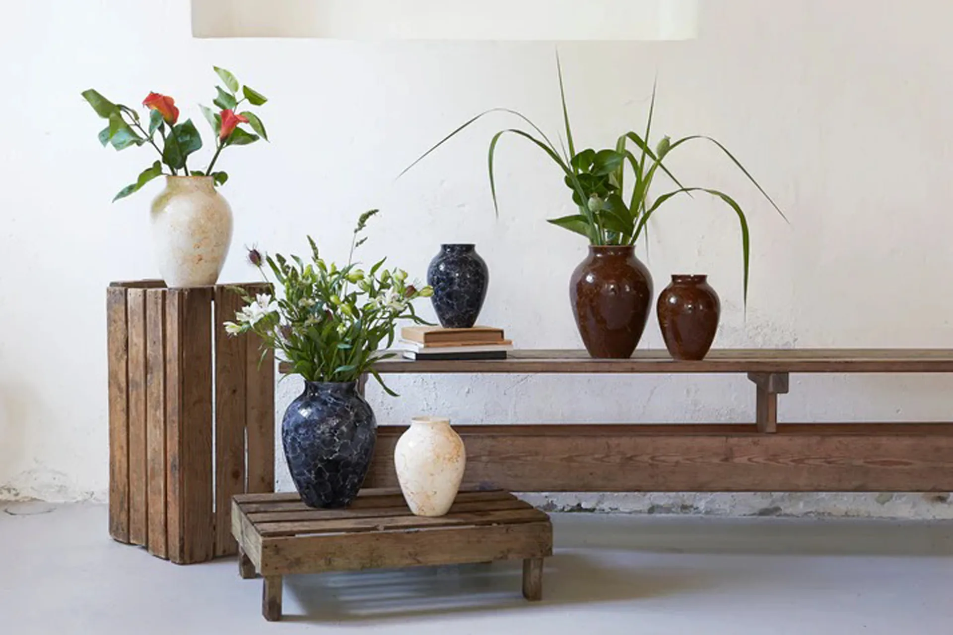 Knabstrup 花瓶 Natura 20 cm, Grafit Knabstrup Keramik