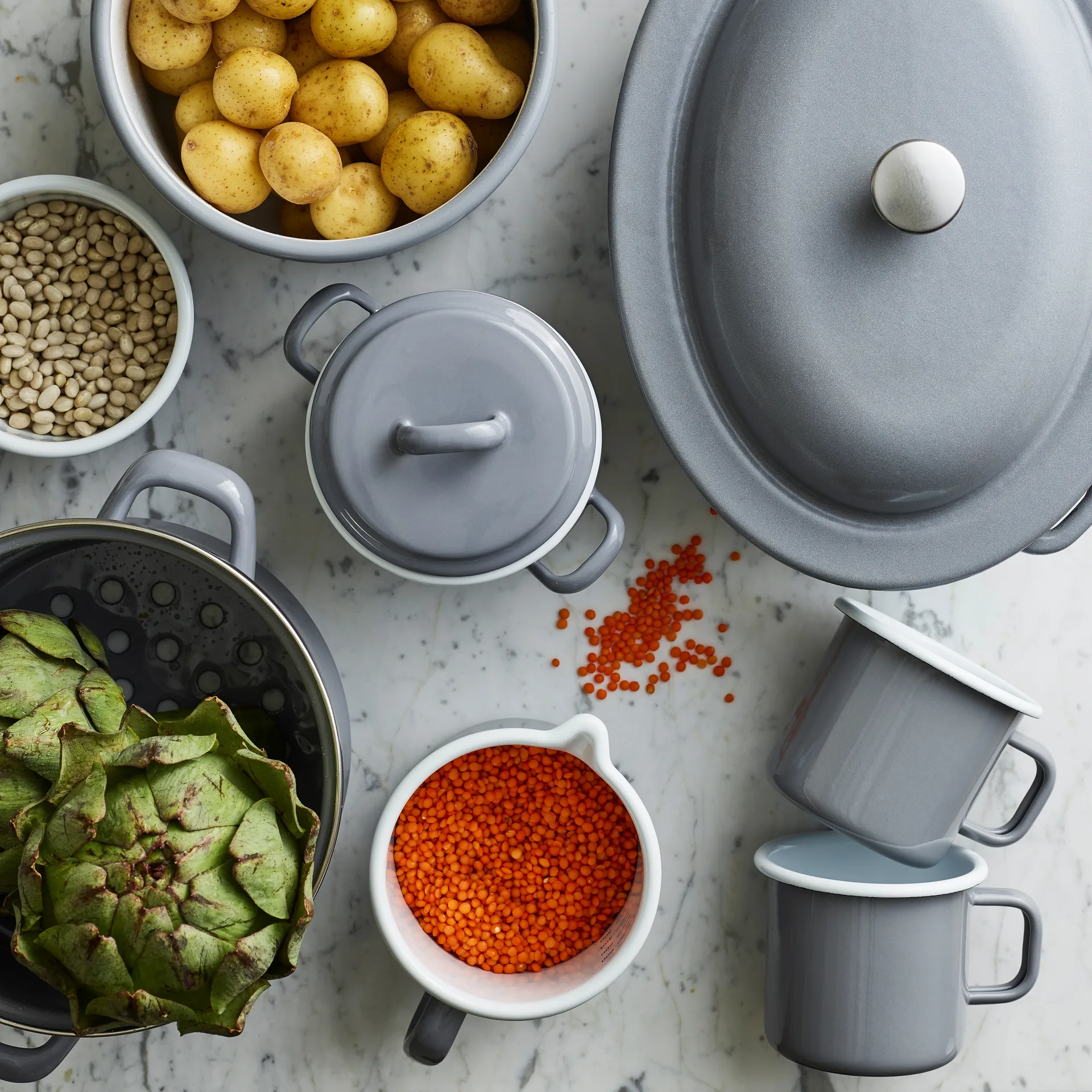 Kockums Paket  锅  and colander, kockums 灰色 Kockums Jernverk
