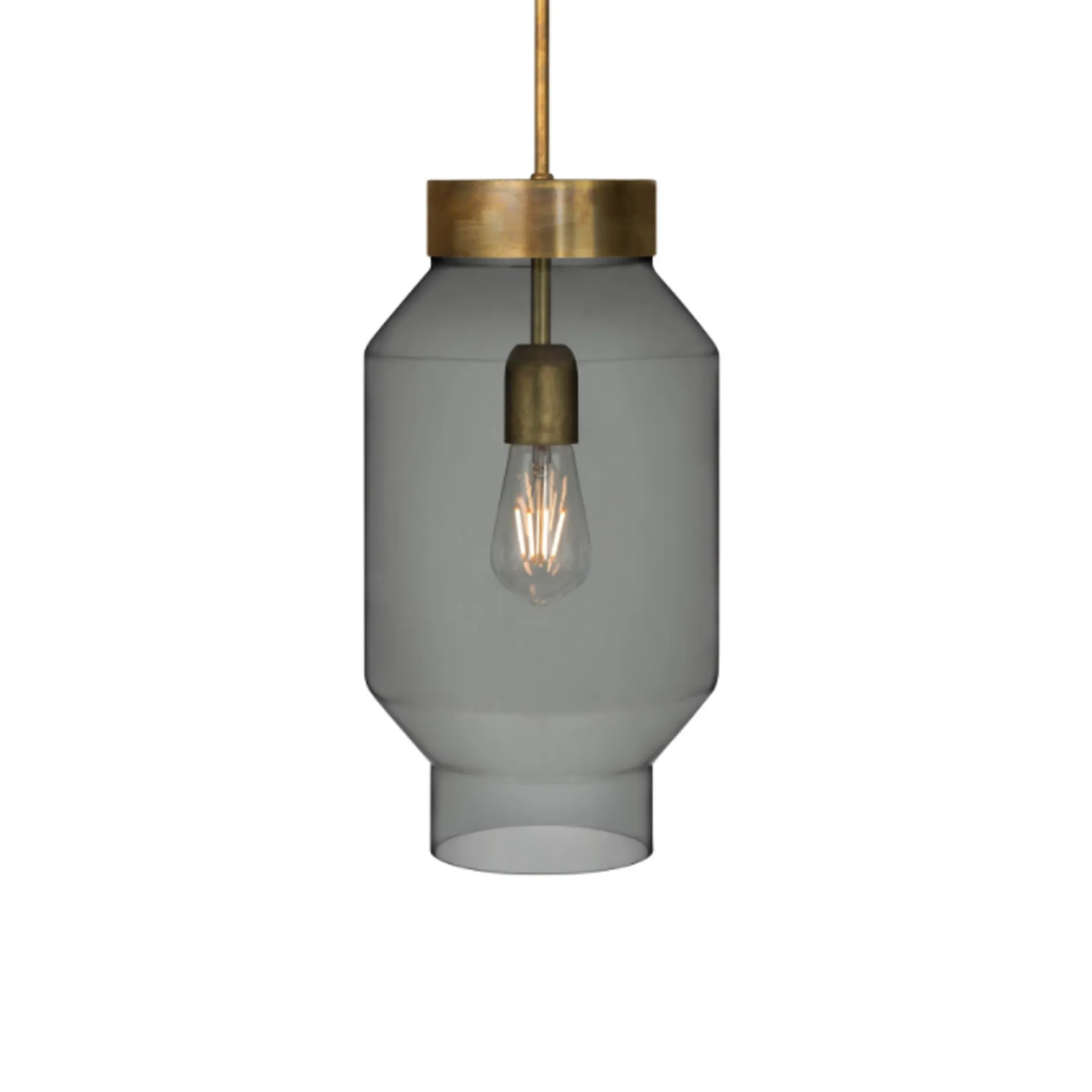 Fenomen 吊灯, 烟熏玻璃-原色黄铜-大 Konsthantverk