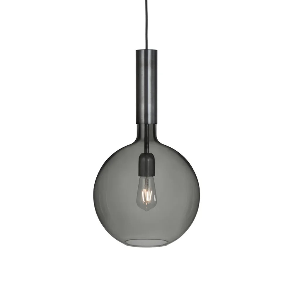 Rosdala 吊灯, 烟熏色玻璃_原色铁艺_大号 Konsthantverk
