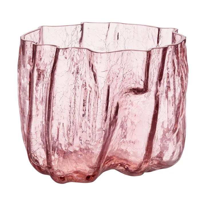 冰裂纹花瓶 17.5cm - 粉色 - Kosta Boda