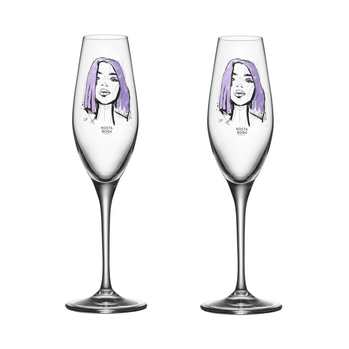 All about you 香槟杯 240ml 2件装 - 永远是我的 - Kosta Boda