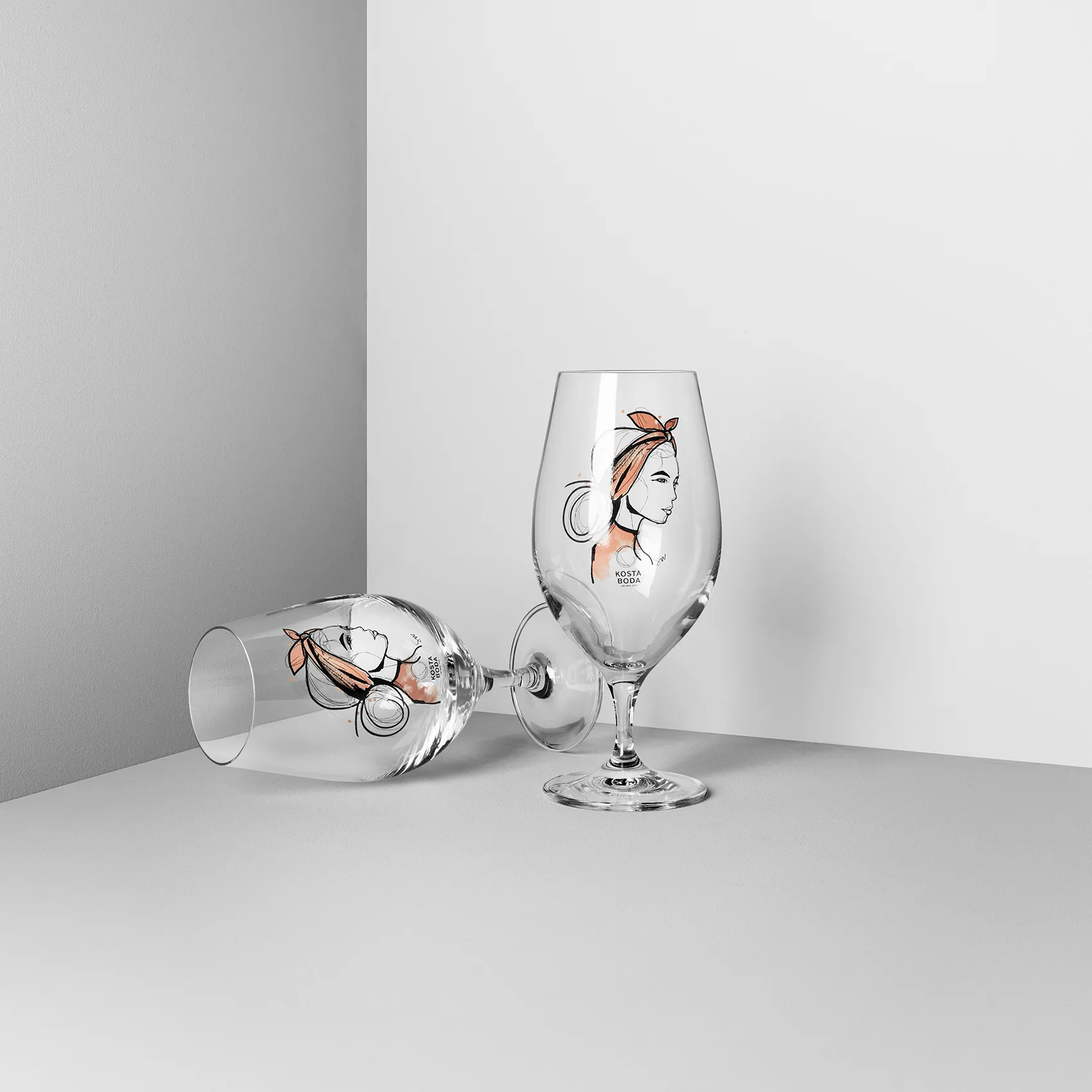 All about you 啤酒玻璃杯 40 cl 两件套装, Near you beer (rusty 橘色) Kosta Boda