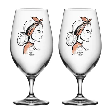 All about you 啤酒杯 400ml 2件装 - 在你身边啤酒_锈橙色 - Kosta Boda