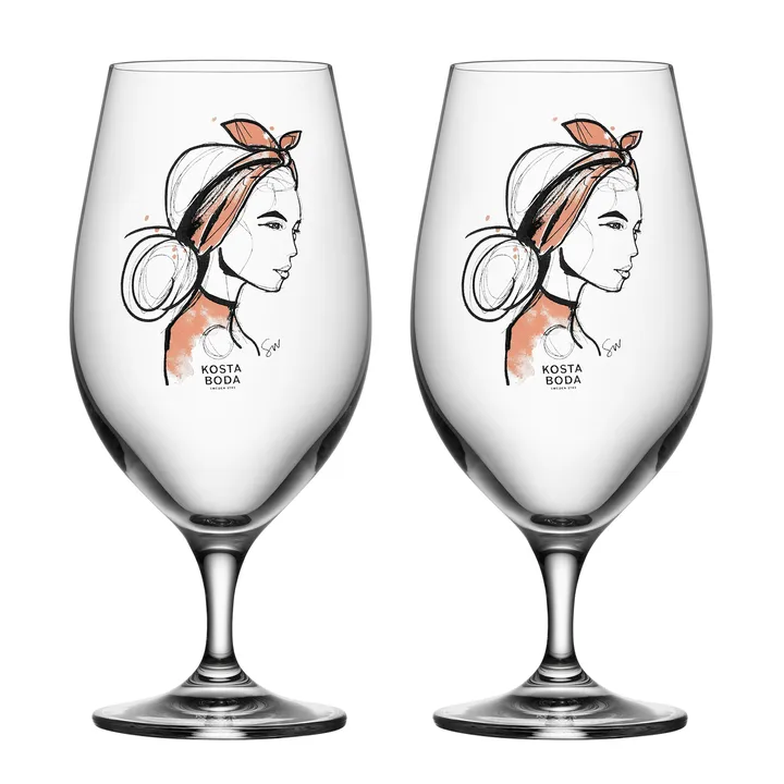 All about you 啤酒杯 400ml 2件装 - 在你身边啤酒_锈橙色 - Kosta Boda