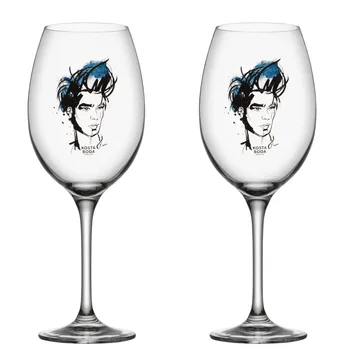 All about you 葡萄酒杯 520ml 2件装 - Miss him (蓝色) - Kosta Boda