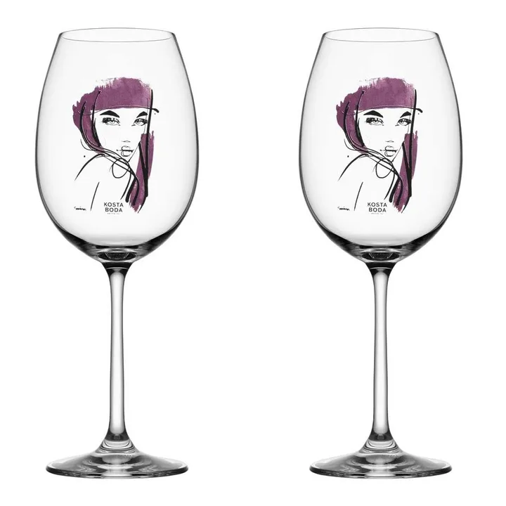 All about you 葡萄酒杯 520ml 2件装 - 红色 - Kosta Boda