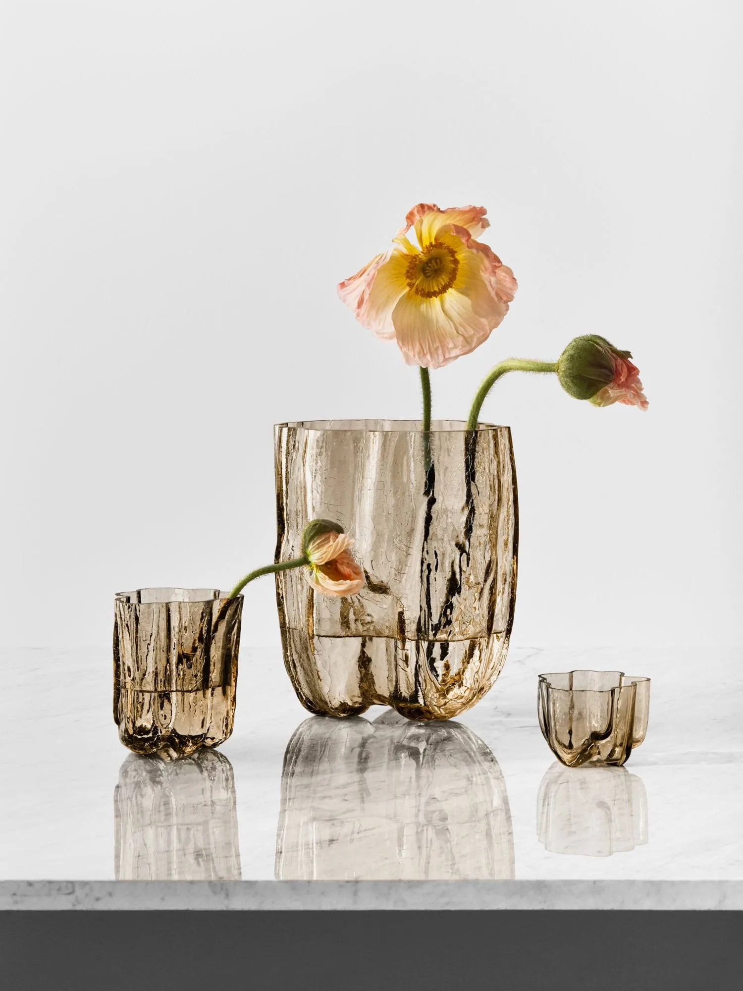Crackle 烛台5,8cm, 灰褐色 Kosta Boda