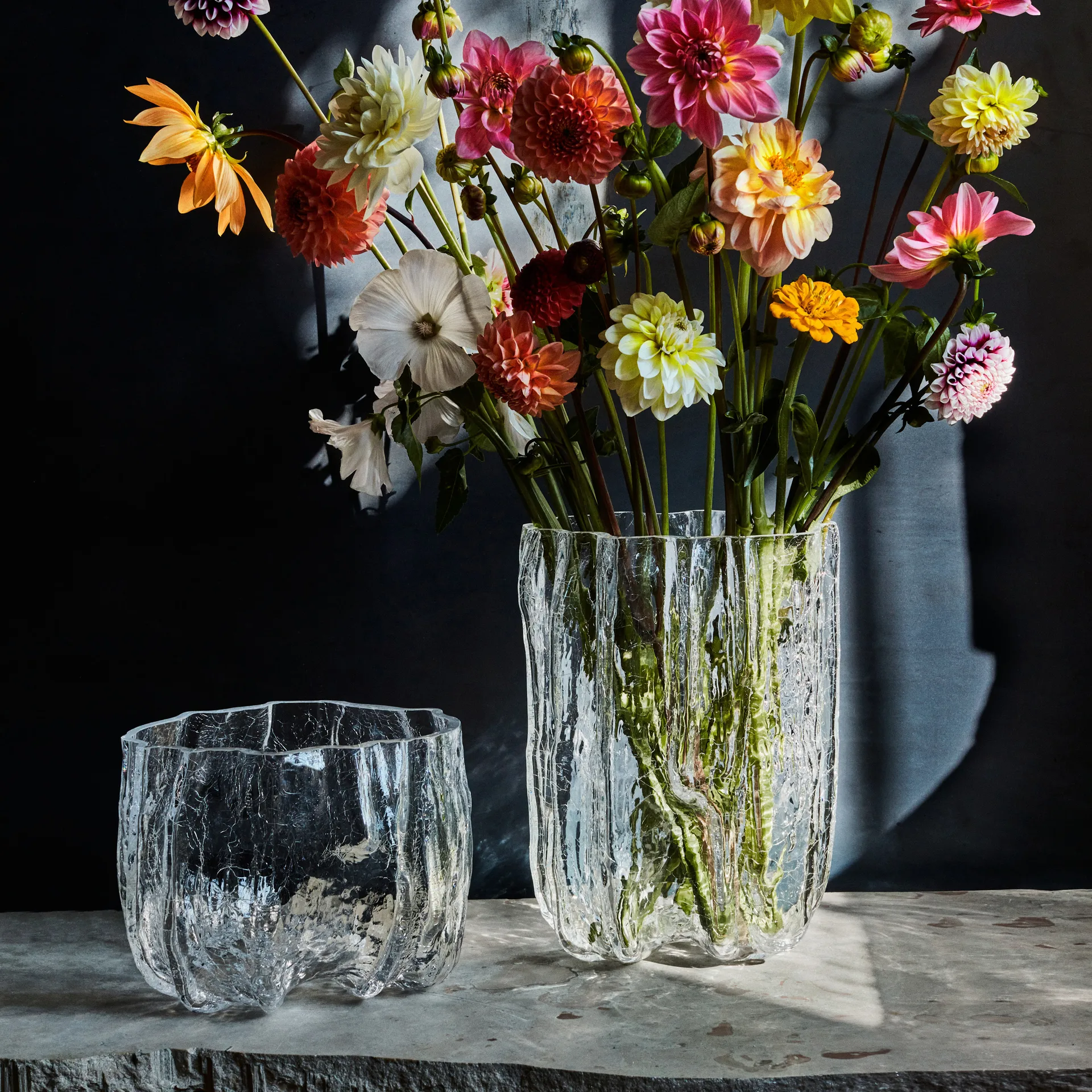 Crackle 碗  large, clear Kosta Boda