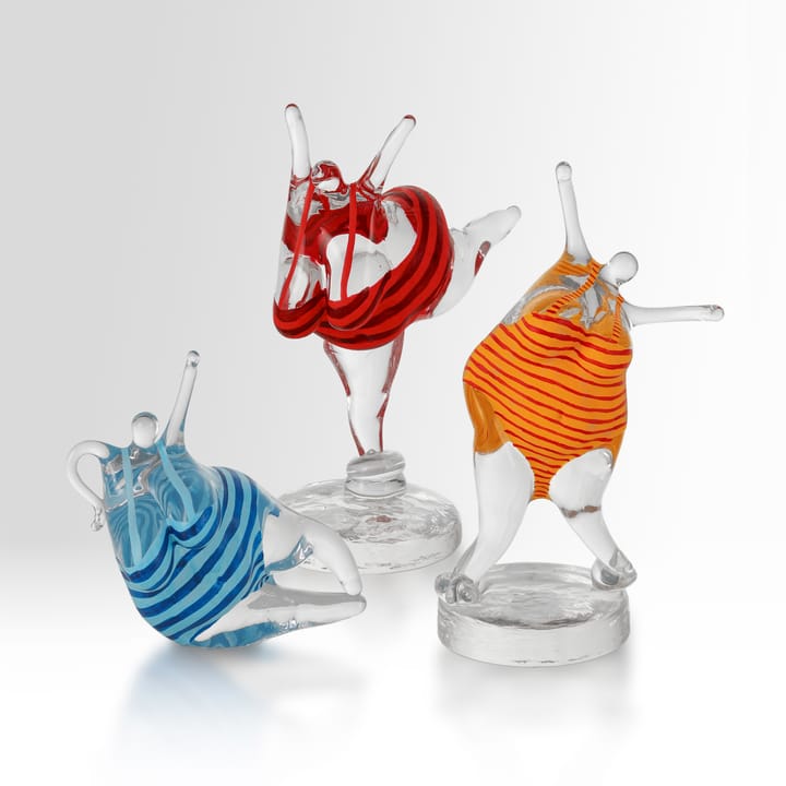 KE 'Badlycka' glass sculpture, 黄色-红色 Kosta Boda